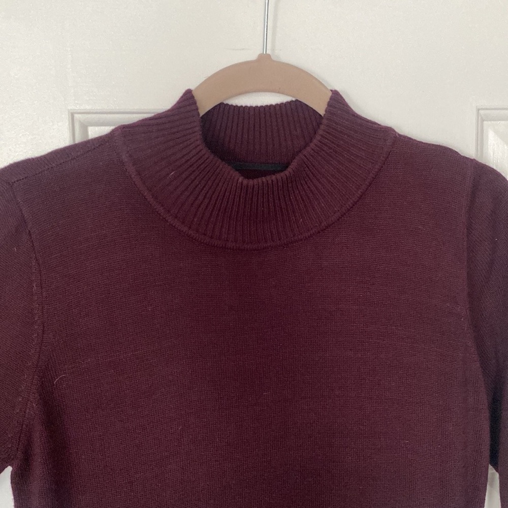 Calvin Klein mock-neck sweater dress- deep purple color